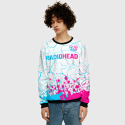 Мужской свитшот 3D Radiohead neon gradient style: символ сверху - фото 2