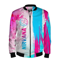 Мужской бомбер 3D Nirvana neon gradient style: по-вертикали