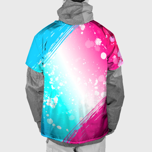 Накидка на куртку 3D HIM neon gradient style, цвет 3D печать - фото 2