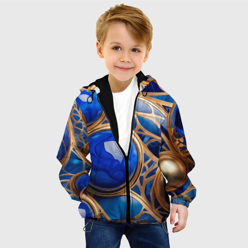 Детская куртка 3D Лазуритовый флюид, цвет черный - фото 3