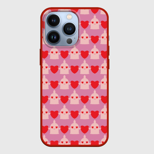 Чехол для iPhone 13 Pro Безопасный секс, цвет красный