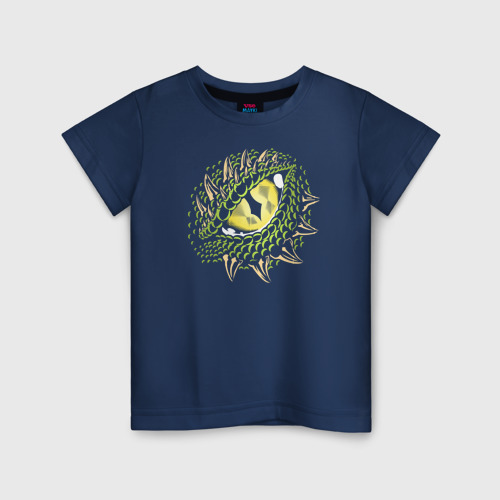 Светящаяся детская футболка с принтом Dragon's eye, вид спереди №1