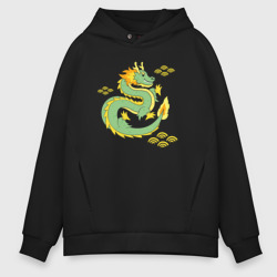 Мужское светящееся худи Cute dragon green