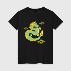 Светящаяся женская футболка Cute dragon green