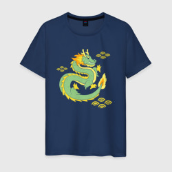 Светящаяся мужская футболка Cute dragon green