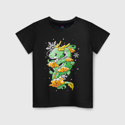 Светящаяся детская футболка Милый зелёный дракон
