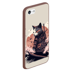 Чехол для iPhone 5/5S матовый Боевой котенок ниндзя - японская сакура - фото 2