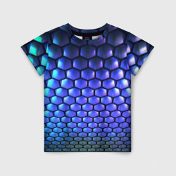 Детская футболка 3D Цветные соты - объемная абстракция