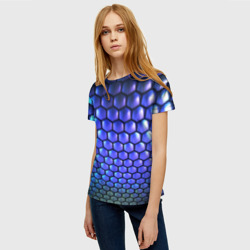 Женская футболка 3D Цветные соты - объемная абстракция - фото 2