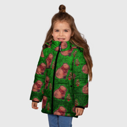 Зимняя куртка для девочек 3D Капибара с новогодней елочкой - фото 2