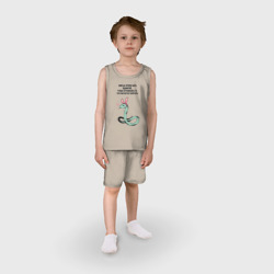 Детская пижама с шортами хлопок Змея в шкуре зайца прикольная - фото 2