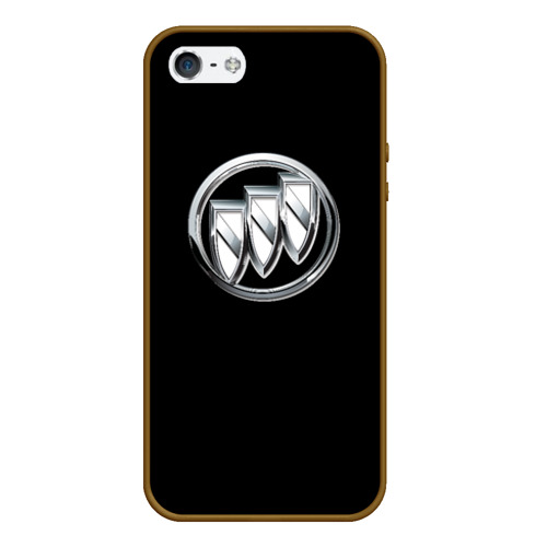 Чехол для iPhone 5/5S матовый Buick sport car, цвет коричневый