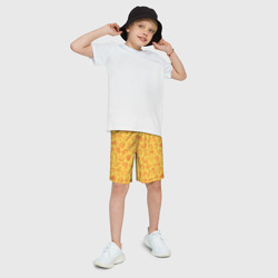 Детские спортивные шорты 3D Фастфуд - жёлтый - фото 2