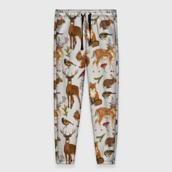 Женские брюки 3D Лесные животные