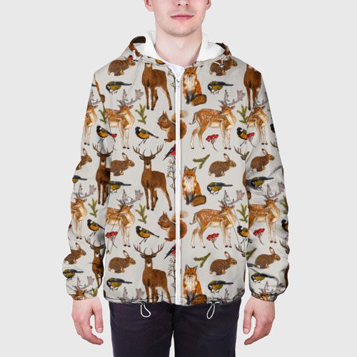 Мужская куртка 3D Лесные животные, цвет 3D печать - фото 4