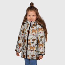 Зимняя куртка для девочек 3D Лесные животные - фото 2