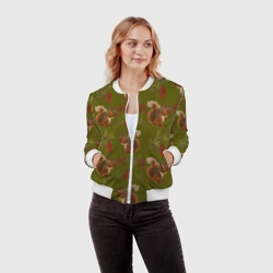 Женский бомбер 3D Белка и ягоды - фото 2