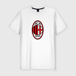 Мужская футболка хлопок Slim Футбольный клуб Milan
