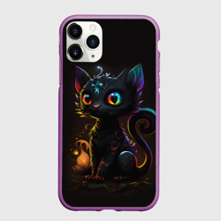 Чехол для iPhone 11 Pro матовый Котик дракон
