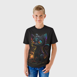 Детская футболка 3D Котик дракон - фото 2