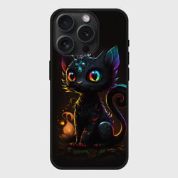Чехол силиконовый для Apple iPhone 15 Pro матовый Котик дракон
