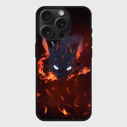 Чехол силиконовый для Apple iPhone 15 Pro Мax матовый Дракон кот