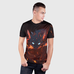 Мужская футболка 3D Slim Дракон кот - фото 2