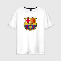 Женская футболка хлопок Oversize Barcelona fc sport