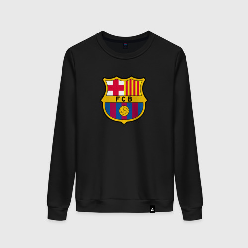 Женский свитшот хлопок с принтом Barcelona fc sport, вид спереди #2