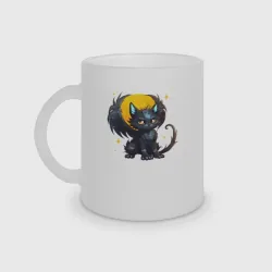 Кружка матовая стеклянная Cat dragon
