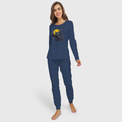 Женская пижама с лонгсливом хлопок Cat dragon - фото 2