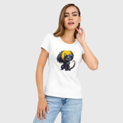Женская футболка хлопок Slim Cat dragon - фото 2
