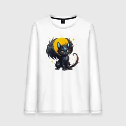 Мужской лонгслив хлопок Cat dragon