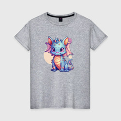 Женская футболка хлопок Cute dragon cat
