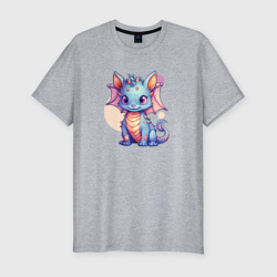 Мужская футболка хлопок Slim Cute dragon cat