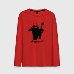 Мужской лонгслив хлопок Black dragon cat