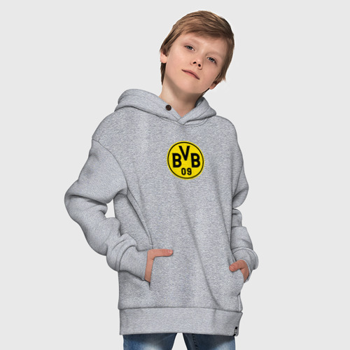 Детское худи Oversize хлопок Borussia fc sport, цвет меланж - фото 9