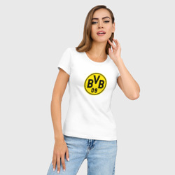 Женская футболка хлопок Slim Borussia fc sport - фото 2