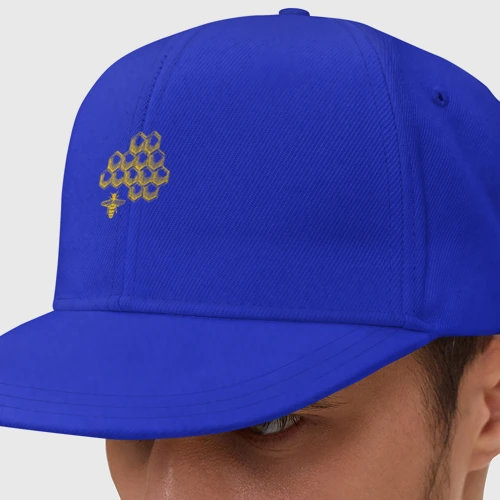 Кепка снепбек с прямым козырьком Пчела и соты