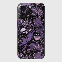 Чехол для iPhone 16 Pro силиконовый с защитой камеры Ведьминский паттерн