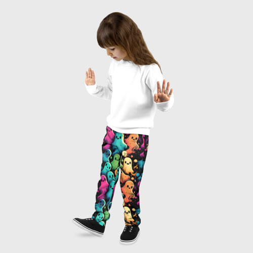 Детские брюки 3D Паттерн с разноцветными приведениями, цвет 3D печать - фото 3