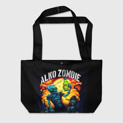 Пляжная сумка 3D Алко зомби с бутылкой пива на отдыхе