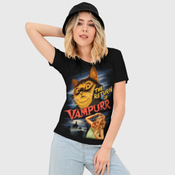 Женская футболка 3D Slim Кот вампир - фото 2