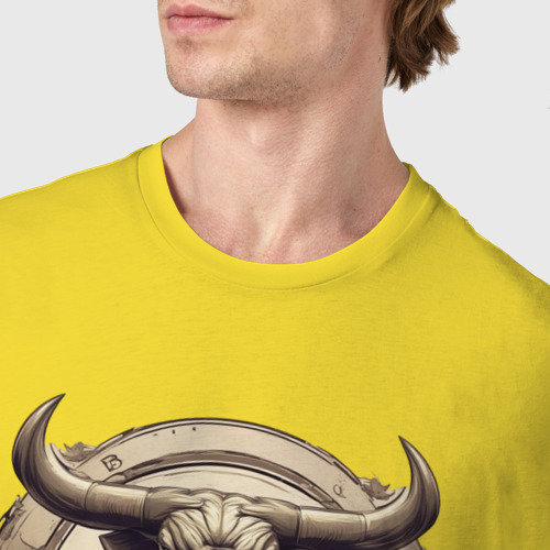 Мужская футболка хлопок Эмблема фермера, цвет желтый - фото 6