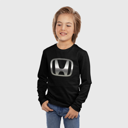 Детский лонгслив 3D с принтом Honda sport auto, фото на моделе #1