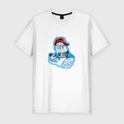 Мужская футболка хлопок Slim Морж моряк