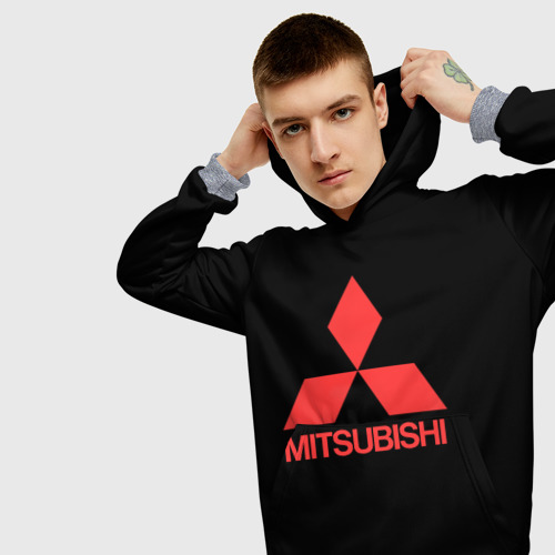 Мужская толстовка 3D Mitsubishi sportcar, цвет меланж - фото 5
