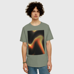 Мужская футболка хлопок Oversize Абтрактный геометрический 3д с волнами - фото 2