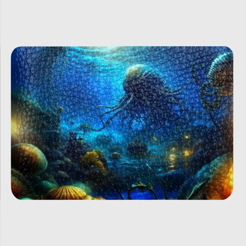 Картхолдер с принтом Ктулху в океане, цвет синий - фото 4