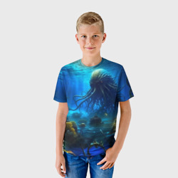 Детская футболка 3D Ктулху в океане - фото 2